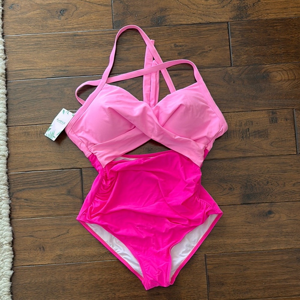 Stylish Pink One Piece Swimsuit